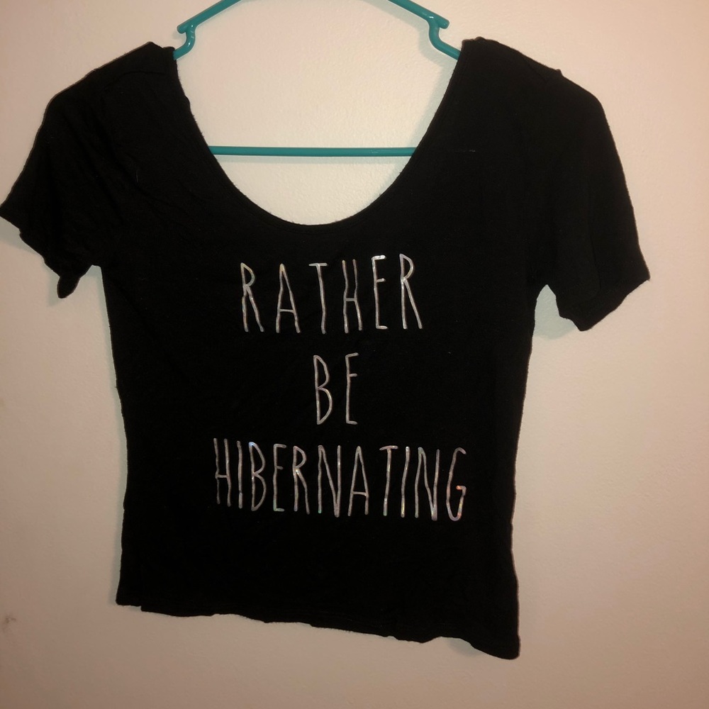 Black semi cropped shirt